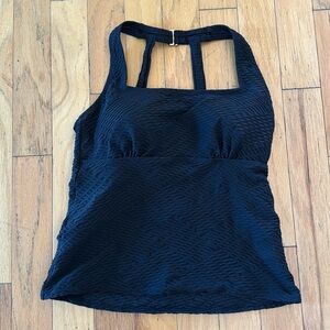 Land's End | Women's Swim Top | Black/Textured | size 10 DD